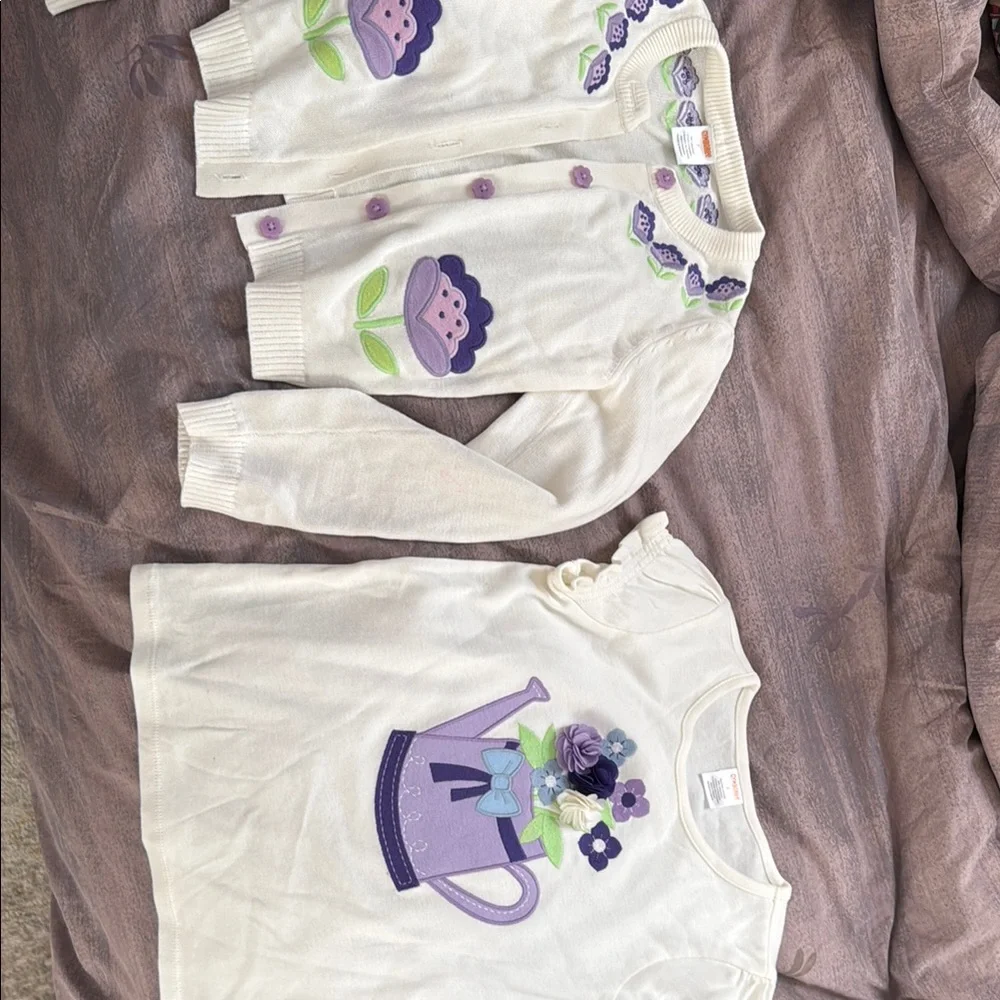 Gymboree White and Purple Kids Cardigan and Shirt Set Size 7 Excellent condition - Picture 4 of 7